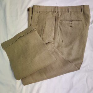 Brooks Brothers Mens Tan Linen Dress Casual Pants